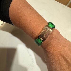 Coach Green and Gold Wristband Bracelet